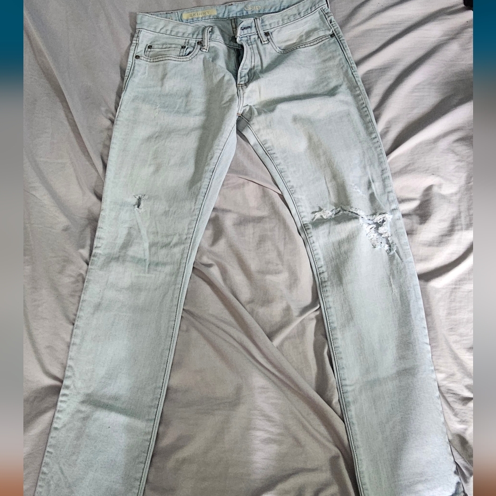 Men's Light Blue Distressed skinny Jeans